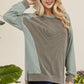 Celeste Full Size High-Low Contrast Round Neck Sweatshirt