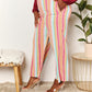 Double Take Striped Smocked Waist Pants with Pockets