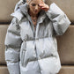 Pocketed Zip Up Hooded Puffer Jacket