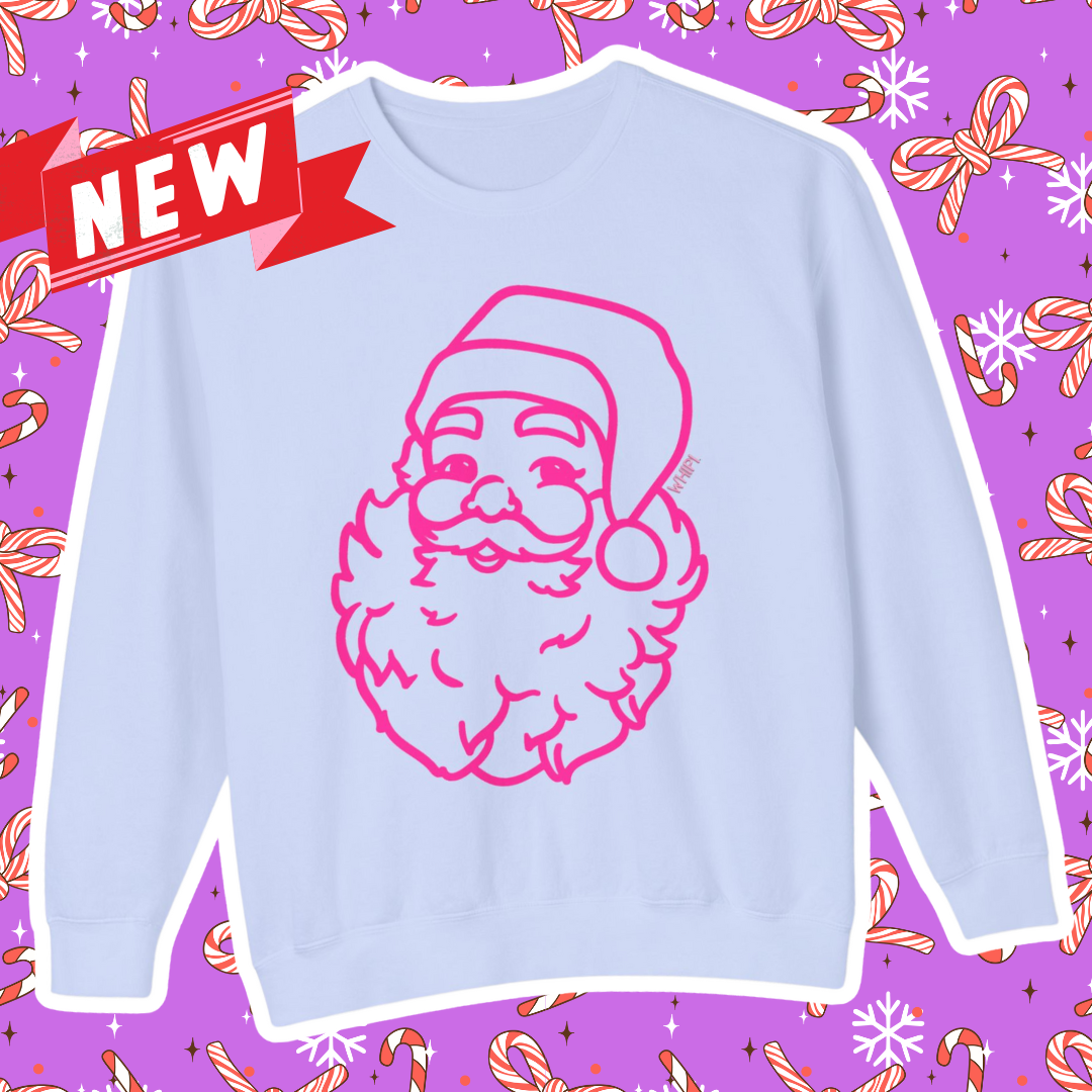 Kayla Kollection Graphic Sweatshirt: Neon Santa