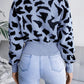 Leopard Round Neck Dropped Shoulder Sweater