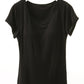 Round Neck Short Sleeve T-Shirt with Bra