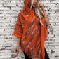 Fringe Contrast Hooded Poncho