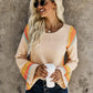 Striped Round Neck Long Sleeve Sweater