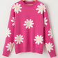 Daisy Round Neck Dropped Shoulder Sweater