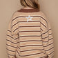 POL Star Patch Stripe Round Neck Sweater