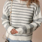 Striped Round Neck Dropped Shoulder Sweater