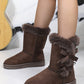 Bow Thermal Faux Fur Suede Boots