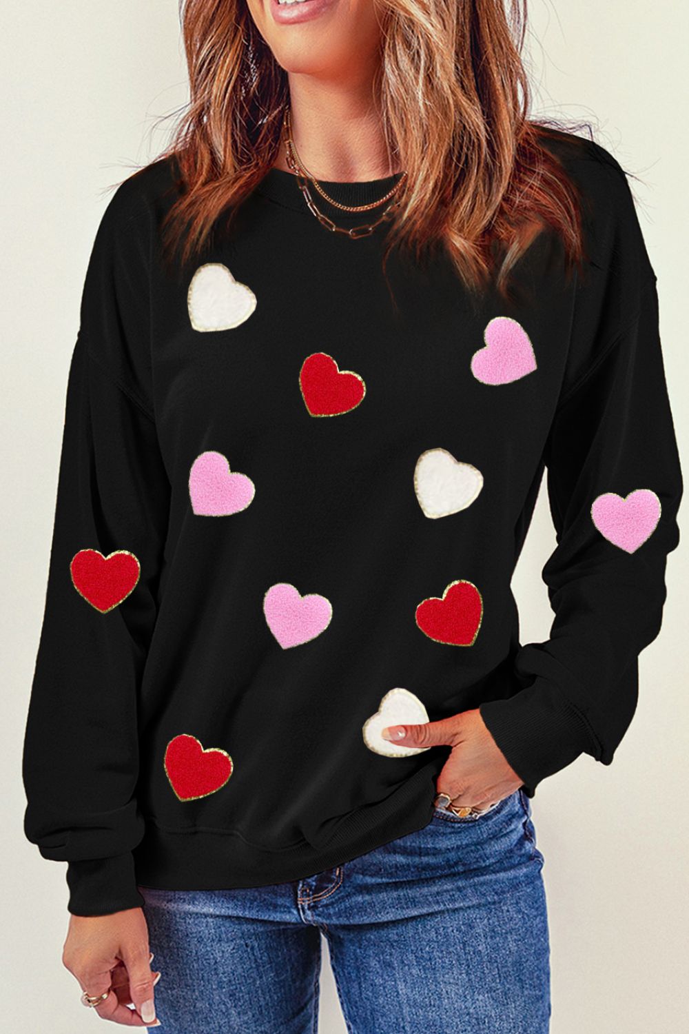 Color Block Heart Sweatshirt—All Heart—Valentine's Day Collection