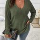 Plus Size V-Neck Long Sleeve T-Shirt