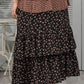 Plus Size Ditsy Floral Layered Maxi Skirt