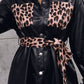 Ivy Lane Tied Leopard Snap Down Trench Coat