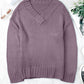 V-Neck Dropped Shoulder Sweater