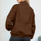 Half Zip Drop Shoulder Long Sleeve Sweatshirt