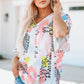 Mixed Print V-Neck Half Sleeve Top