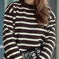 Striped Round Neck Long Sleeve Sweater