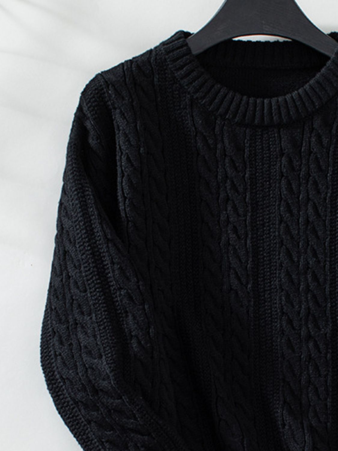 Cable-Knit Long Sleeve Sweater