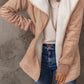 Open Front Long Sleeve Sherpa Jacket with Pockets