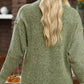 V-Neck Dropped Shoulder Long Sleeve Sweater