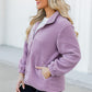 Snap Down Long Sleeve Sherpa Jacket