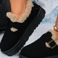 Round Toe Platform Fuzzy Boots