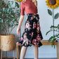 Reborn J Floral Wrap Ruffle Hem Skirt