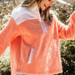 Contrast Half Zip Long Sleeve Sweatshirt