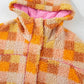 Checkered Long Sleeve Sherpa Hooded Jacket