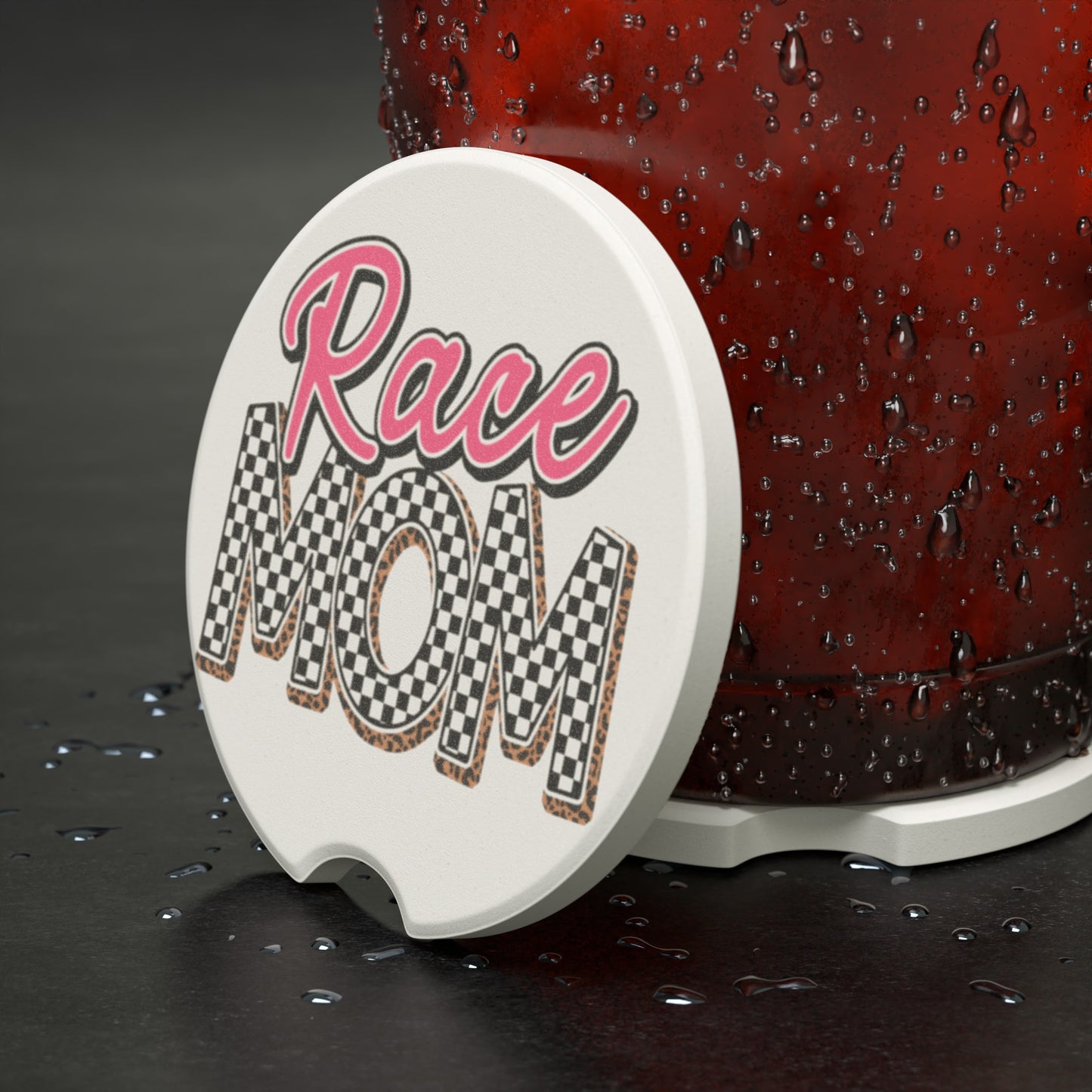 Race Mom Soapstone Car Coaster