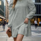 Round Neck Long Sleeve Mini Dress