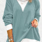 Contrast Round Neck Long Sleeve Sweatshirt