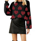 Heart Round Neck Dropped Shoulder Sweater