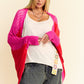 Davi & Dani Openwork Contrast Open Front Cardigan