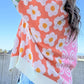 Flower & Dotted Mixed Open Front Cardigan