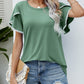 Pom-Pom Trim Flutter Sleeve Round Neck T-Shirt