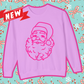 Kayla Kollection Graphic Sweatshirt: Neon Santa