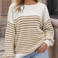 Striped Round Neck Long Sleeve Sweater