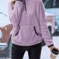 Half Zip Long Sleeve Furry Sweatshirt