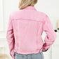 Pocketed Button Up Collared Neck Denim Jacket