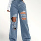 Distressed Wide Leg Jeans