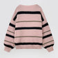 Contrast Striped Round Neck Long Sleeve Sweater