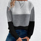 Color Block Drop Shoulder Long Sleeve Sweater