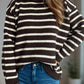 Striped Round Neck Long Sleeve Sweater