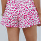 Leopard Print Elastic Waist Shorts