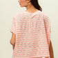 BiBi Braid Striped Short Sleeve Round Neck T-Shirt