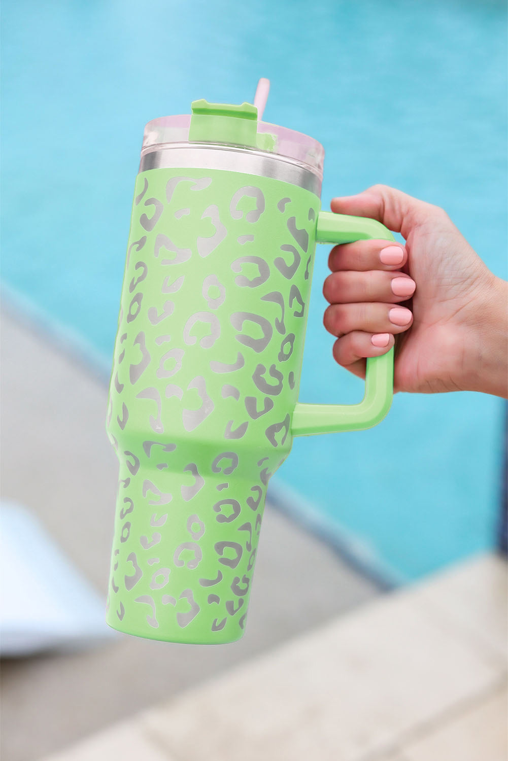 White Leopard Spotted 304 Stainless Double Insulated Cup 40oz