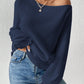 Honey Single Shoulder Long Sleeve Sweater