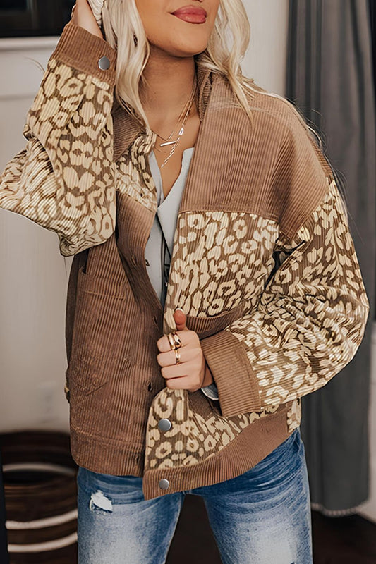 Leopard Button Up Jacket