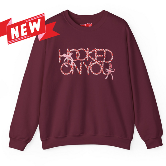 Hooked On You Crewneck Sweatshirt—Candy Canes & Bows Edition