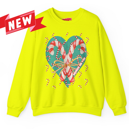 Hooked On You Crewneck Sweatshirt – Candy Canes & Hearts Edition